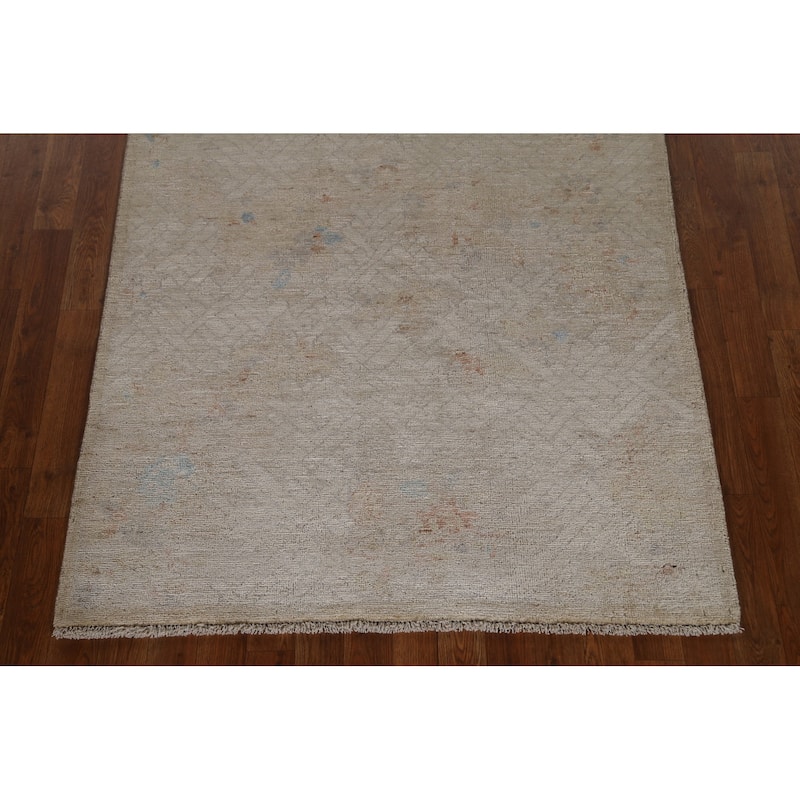 Muted Oushak Turkish Oriental Area Rug Wool Hand-knotted Foyer Carpet - 3'10" x 4'10"