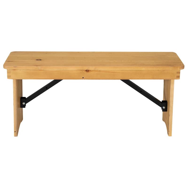 40" x 12" Antique Rustic Solid Pine Folding Farm Bench