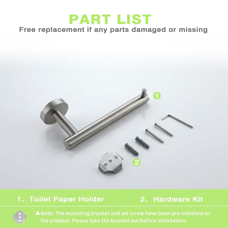 Wall Mounted 5in Toilet Paper Holder in Stainless Steel