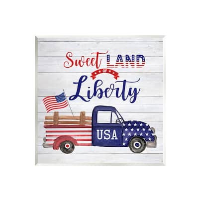 Stupell Country Liberty Phrase Wall Plaque Art Design by Corinne Haig