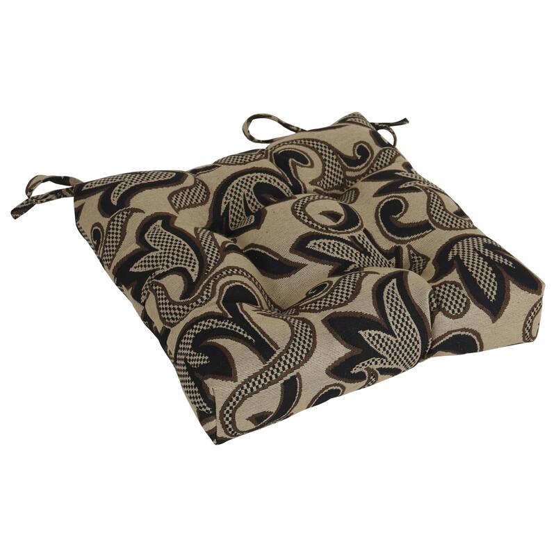 16-inch Square Woven Tapestry Tufted Chair Cushions (Set of 2 or 4) - 16 x 16
