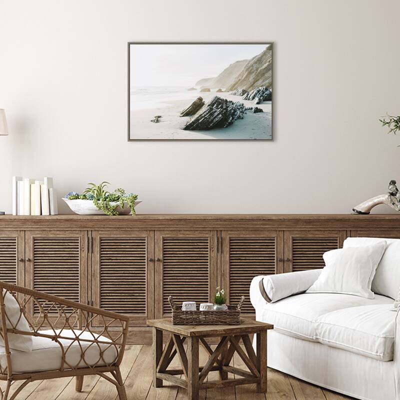 Salerno by Krista Broadway Framed Canvas Wall Art Print - Sylvie Greywash
