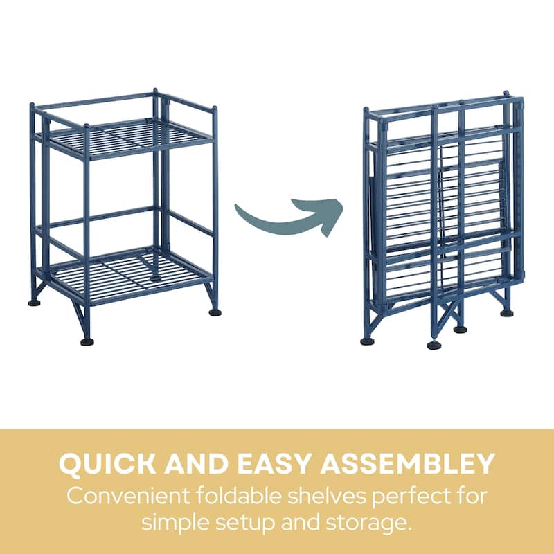 Convenience Concepts Xtra Storage 2 Tier Folding Metal Shelf