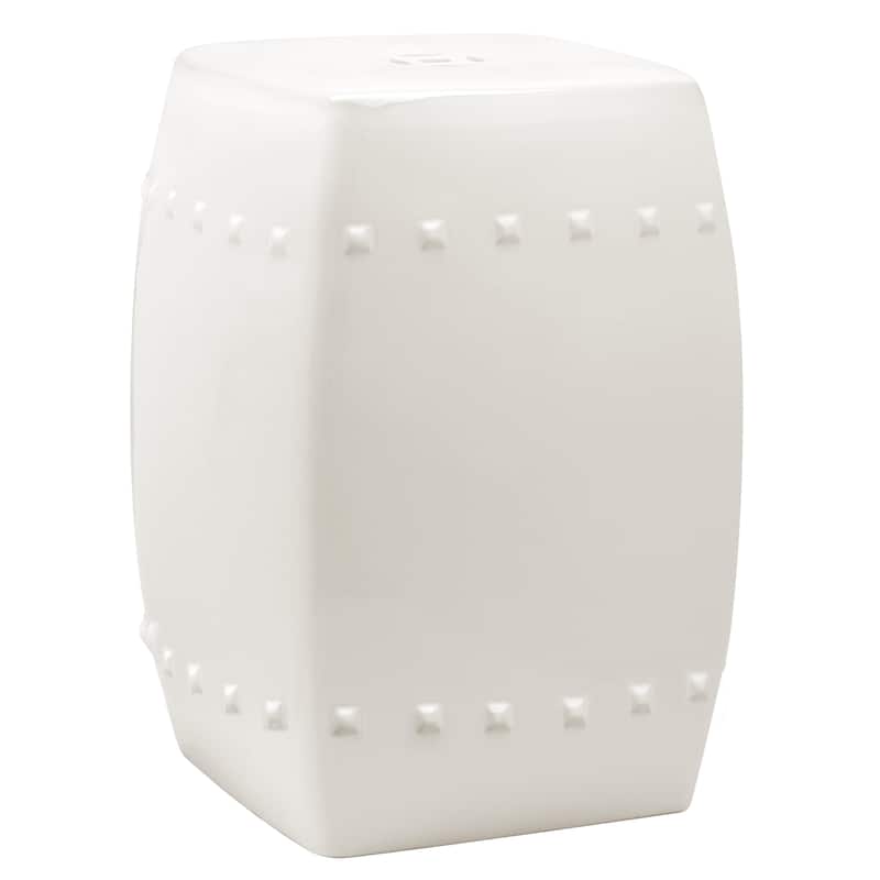 SAFAVIEH Siofra White Ceramic Decorative Garden Stool - Cream
