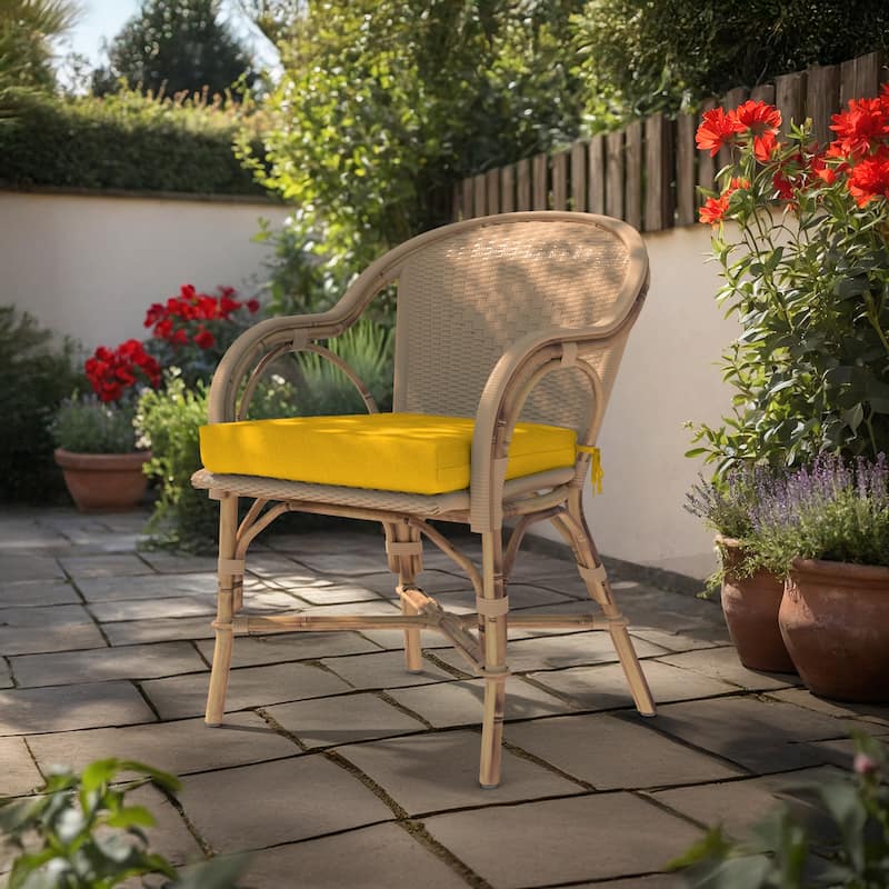 California Umbrella Outdoor Chair Pad Set of 2, 18" x 18", 2.5" Thick, Solstice Olefin Fabric