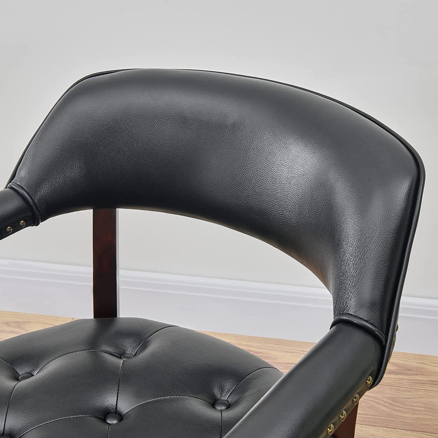 Solid Wood Frame Dining Chairs with Casters for Poker Tables-image