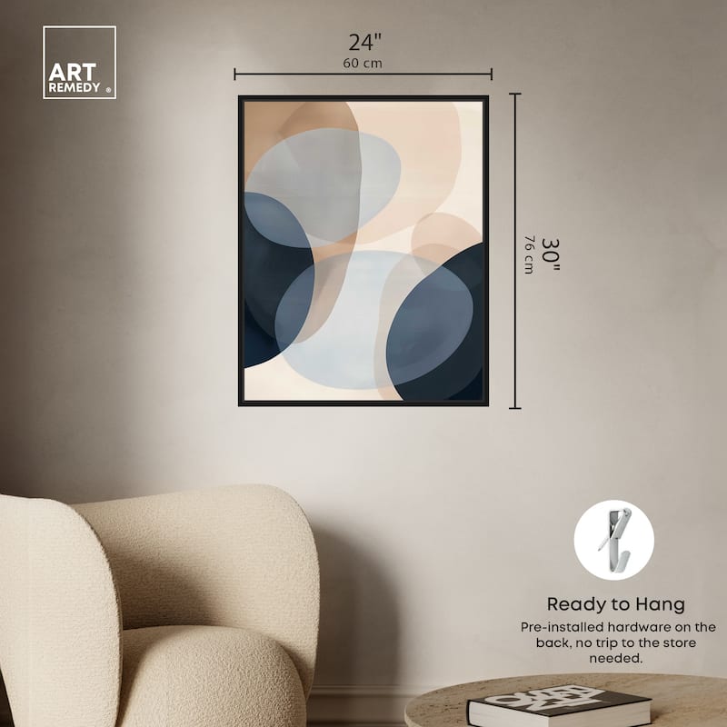 Art Remedy In My Thoughts Framed Abstract Shapes 1 Piece Canvas Wall Art