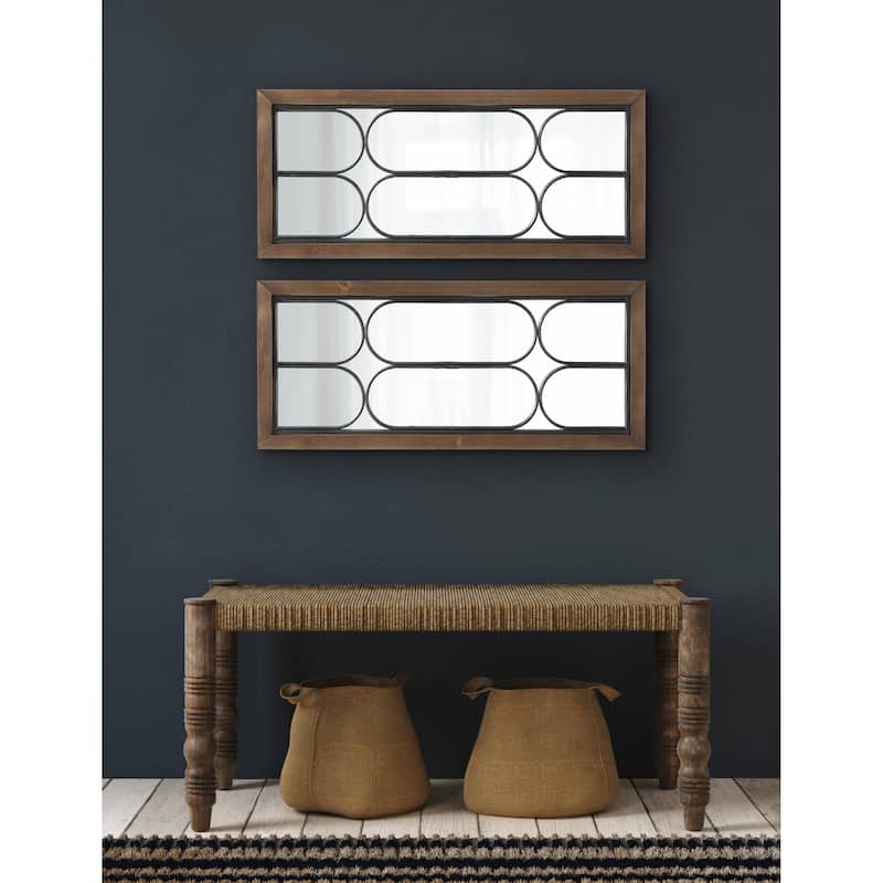 Kate and Laurel Spechett Decorative Windowpane Mirror - 13x30