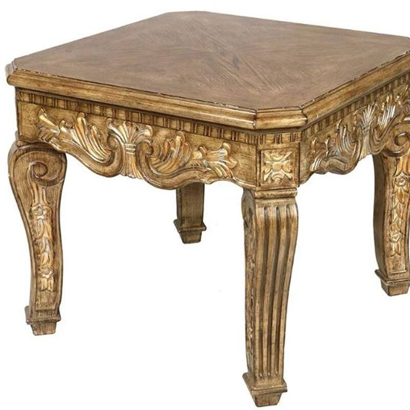 HomeRoots 23" Golden Brown Wood Square End Table - 25.50 in. x 22.50 in. x 25.50 in.