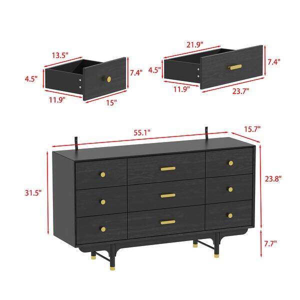 satin black dresser Socalle Matte Black Dresser
