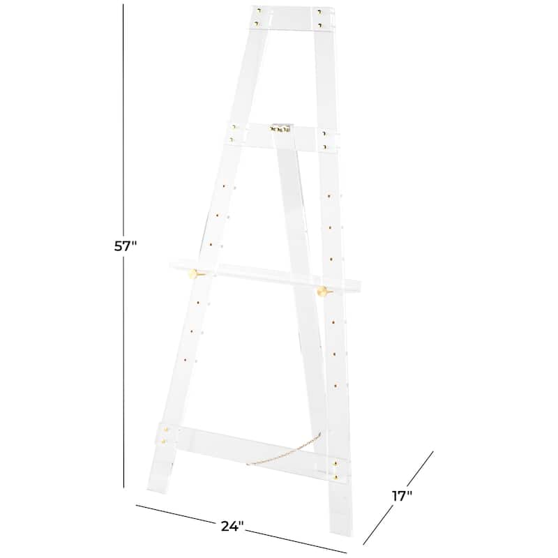 Acrylic Plastic Adjustable 7 Tier Display Easel with Silver or Gold Accents and Chain Support - Clear - Roche River Decor