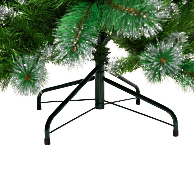 Two-Tone Spruce Pine Glitter Tip Medium Artificial Christmas Tree - 6' - Unlit - 6 Foot