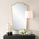 preview thumbnail 2 of 5, Feminine Silhouette Rectangular Framed Wall Mirror - 40" - Antique Gold Leaf Finish