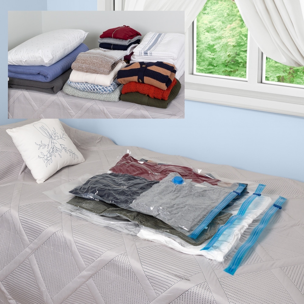 18 PACK Vacuum Storage Bags For Cloths Space Saver Pillow & Blanket 12pc
