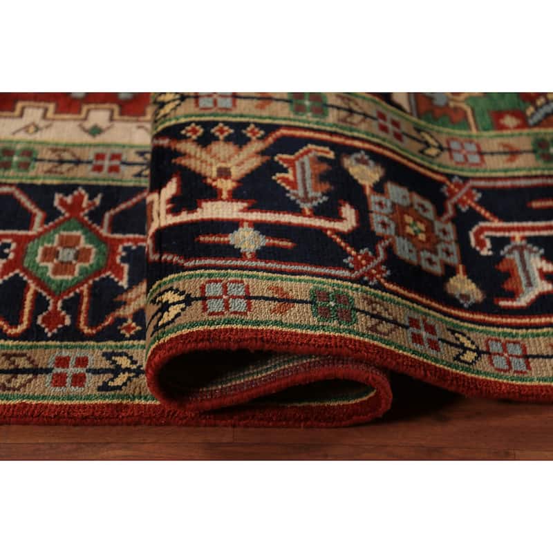 Geometric Heriz Serapi Oriental Area Rug Handmade Wool Carpet - 8'11" x 11'9"