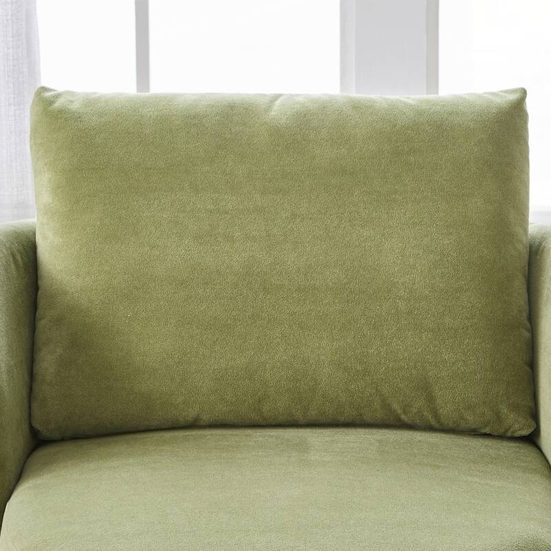 Upholstered Swivel Sofa Chair with Curved Desig