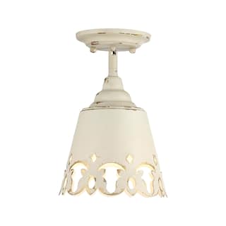 Wry Lighting Eloise 1-light Semi-Flush Mount in Antique Ivory - Antique Ivory - 1-Light Semi-Flush
