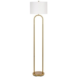 Kenroy Home Isla Gold Floor Lamp with White Linen Shade