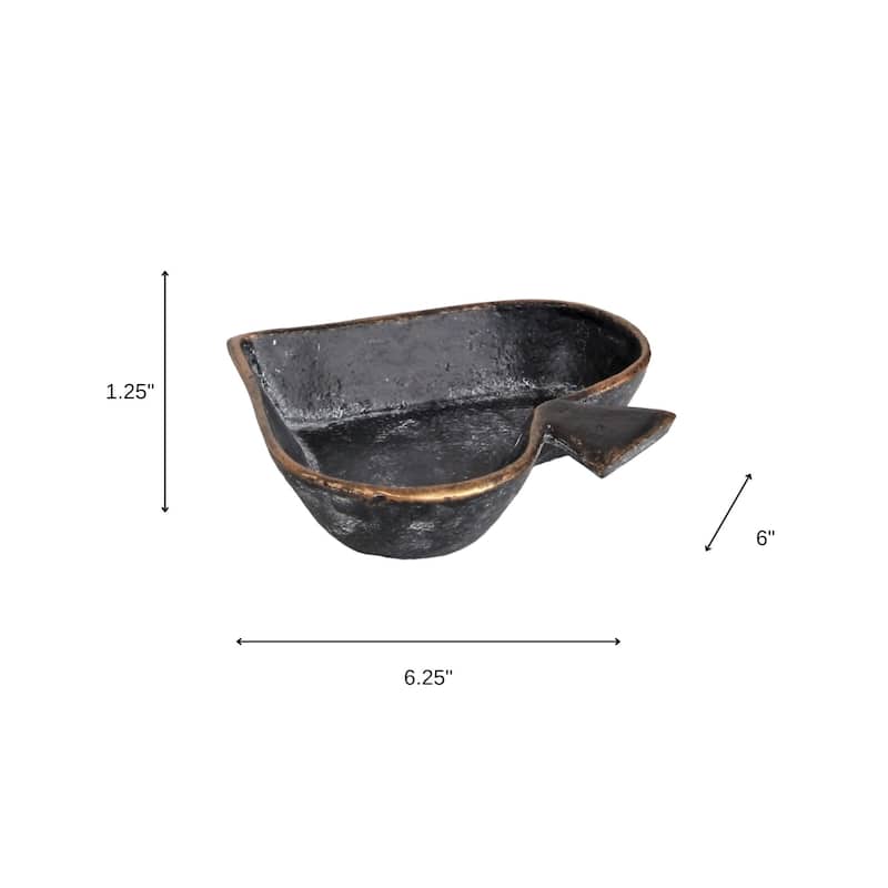 HomeRoots 6" Black Novelty Cast Iron Handmade Vanity Tray