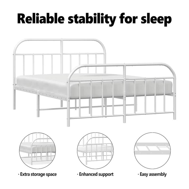 vidaXL 12 Inches Metal Bed Frame No Mattress