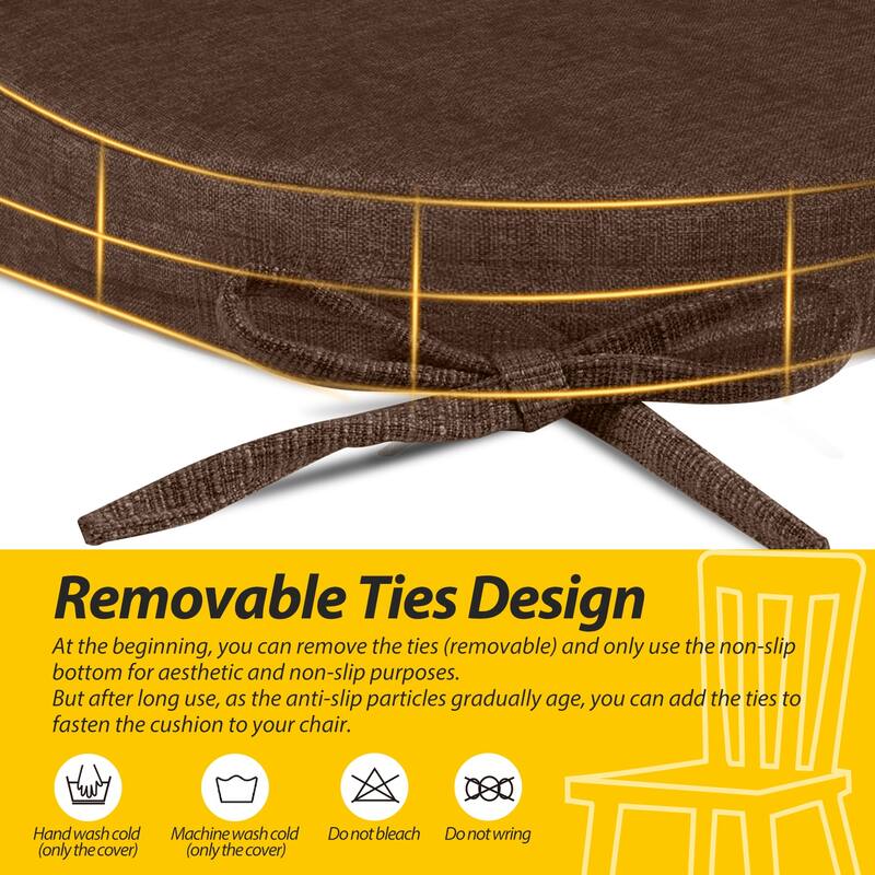 AAAAAcessories 17 in. X 16 in.Indoor Strap Non-slip Chair Cushion for Multi-scenario Setups (2 Pack) - N/A