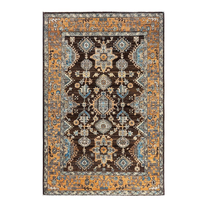 Serapi One-of-a-Kind Hand-Knotted Area Rug - Brown, 4' 0" x 5' 11" - 4' 0" x 5' 11"