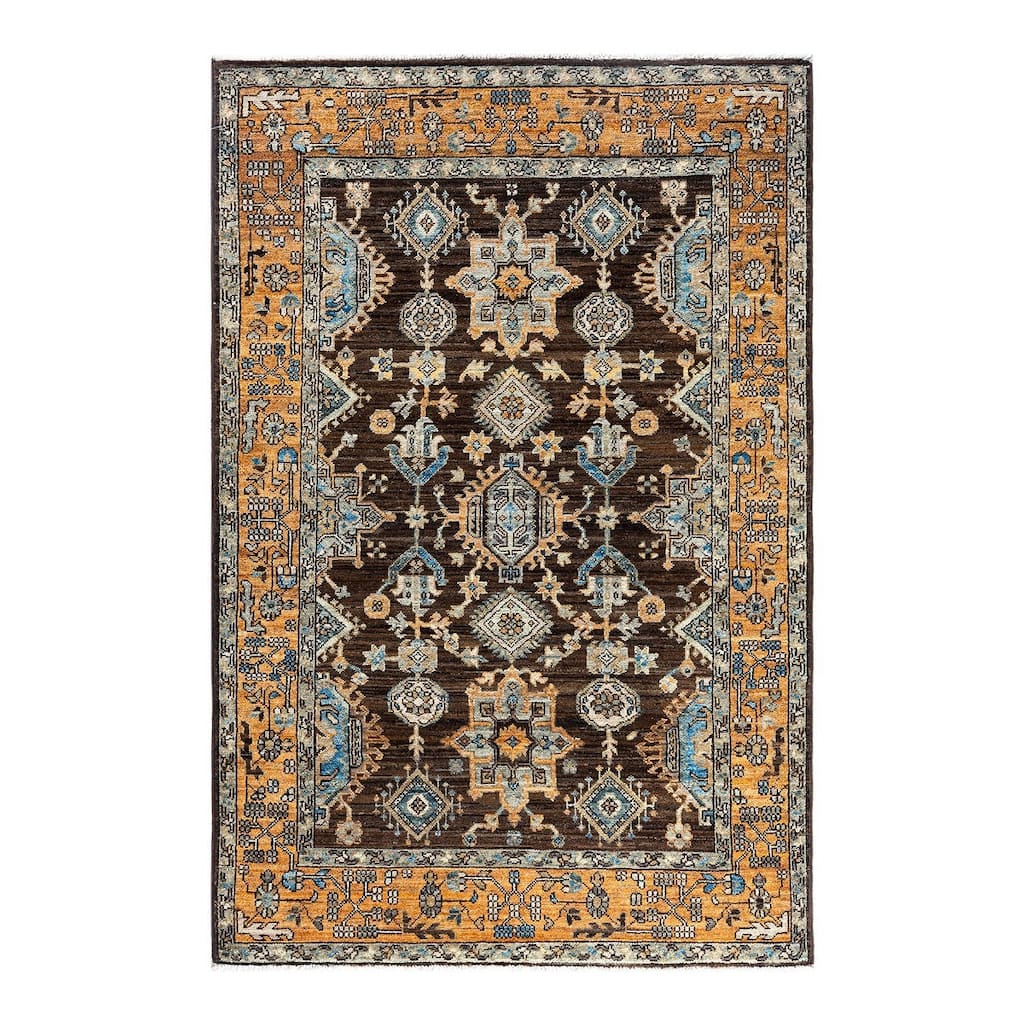Serapi One-of-a-Kind Hand-Knotted Area Rug - Brown, 4' 0" x 5' 11" - 4' 0" x 5' 11"