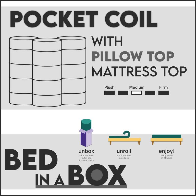 Onetan, 10-Inch Medium Pillow Top Memory Foam Pocket Coil rolled Mattress