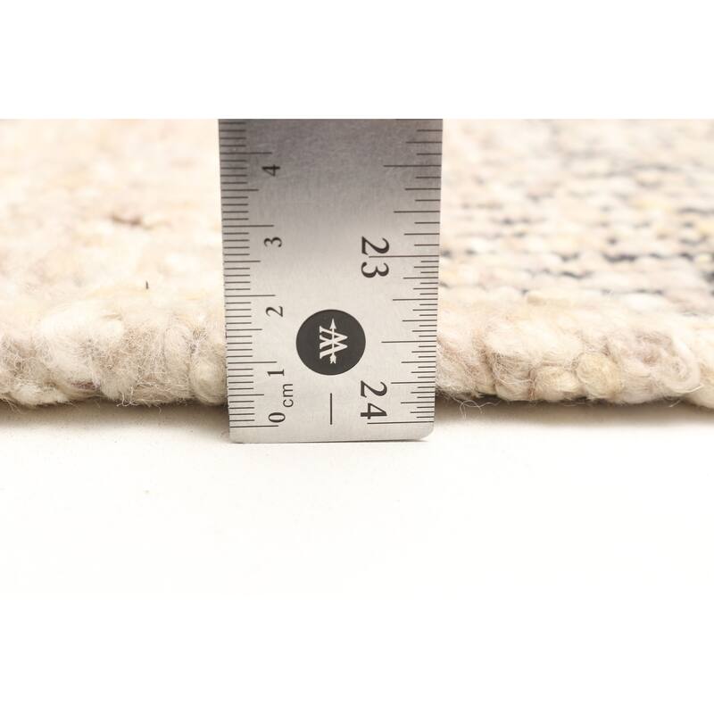 ECARPETGALLERY Braid weave Sienna Light Grey Wool Rug - 5'2 x 6'6