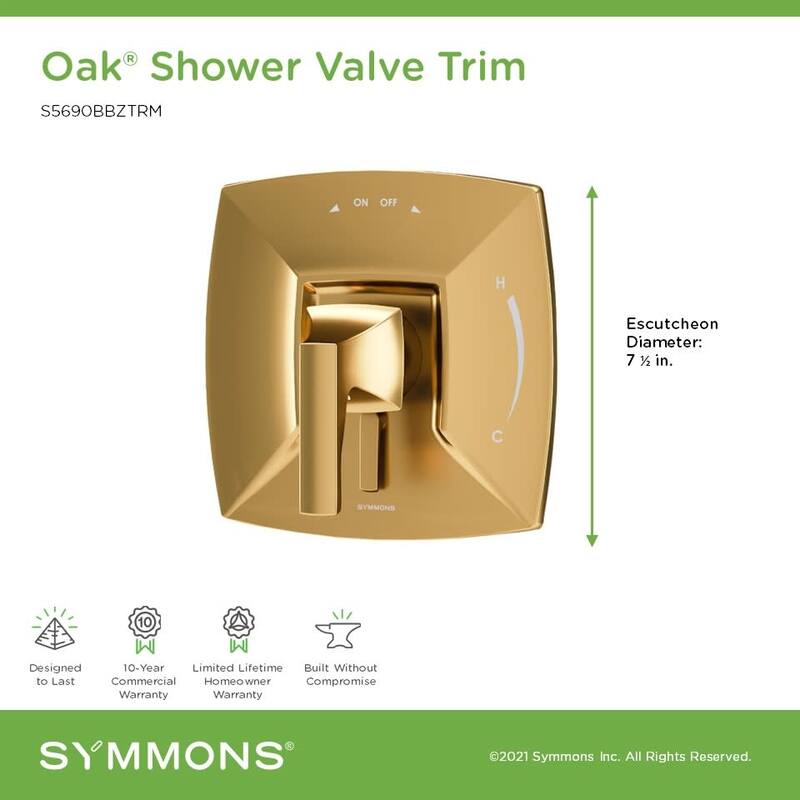 Symmons S5690TRM Oak Traditional Valve Trim Only with Single Lever