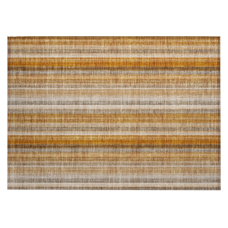 Machine Washable Indoor/ Outdoor Striped Chantille Rug
