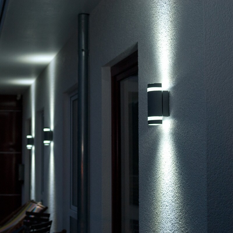 Lutec Dark Gray LED Outdoor Wall Lantern Sconce 4.33 x 9.25 x 4.29 On Sale Bed Bath Beyond 36858553