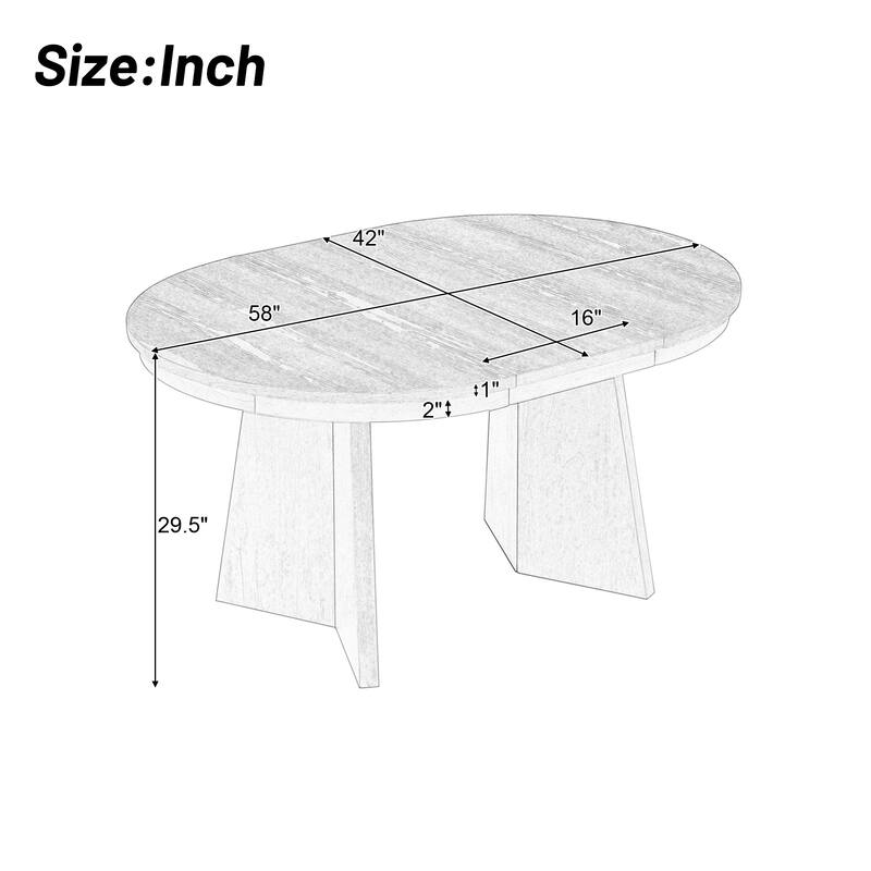 Extendable Dining Table with 16-inch Leaf