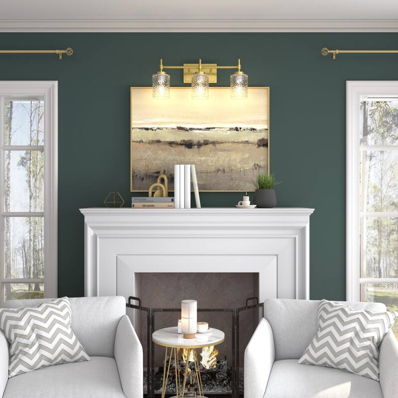 Acroma Dimmable Bathroom Vanity Light with Water Ripple Clear Shade