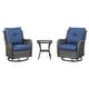 preview thumbnail 71 of 110, Pocassy 3-Piece Outdoor Swivel Bistro Set, Wicker Rocking Chairs