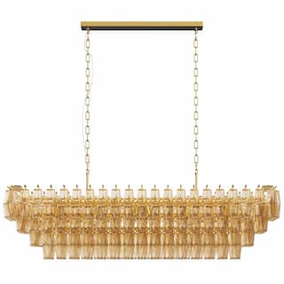 54" Large Rectangle Gold Kitchen Chandelier