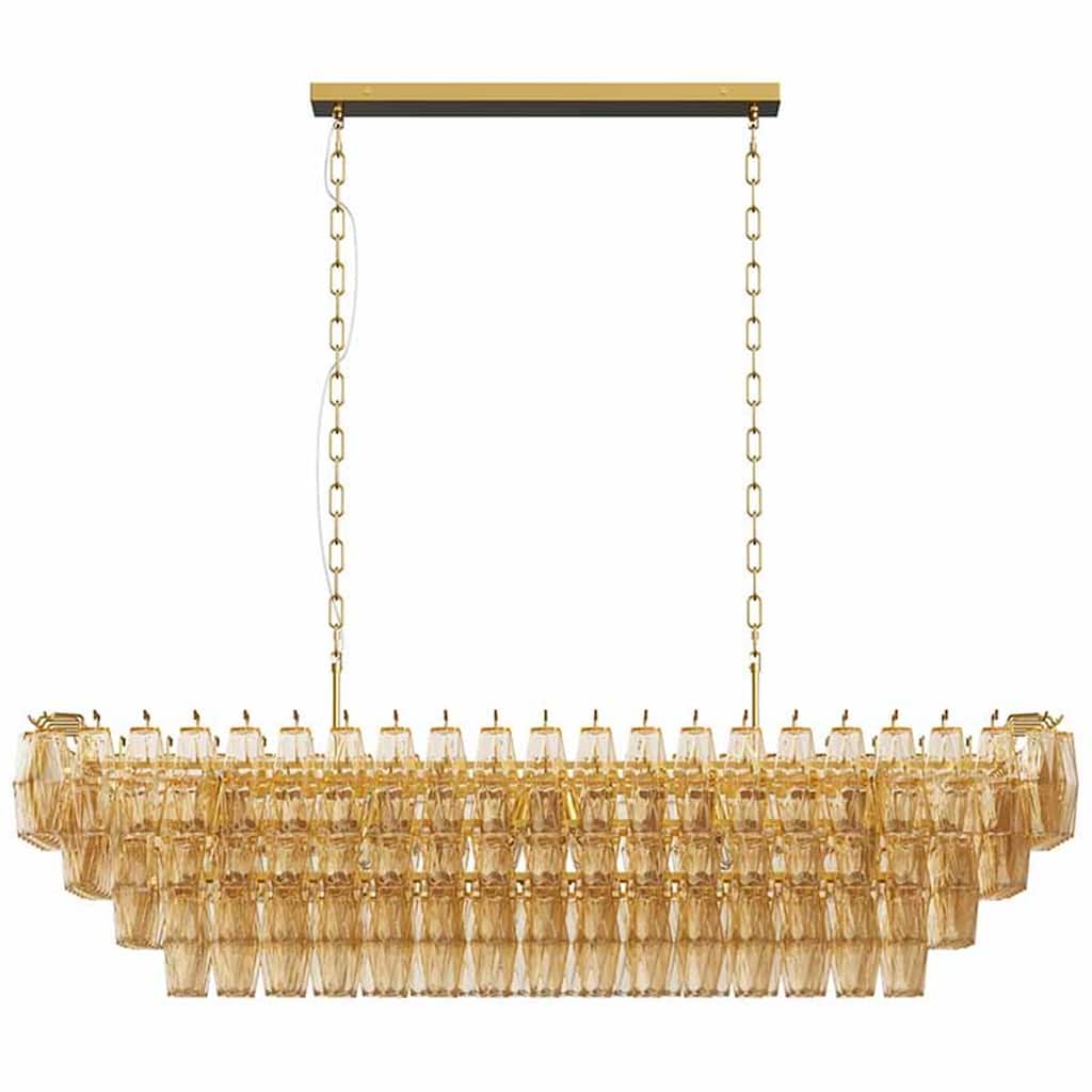 54" Large Rectangle Gold Kitchen Chandelier