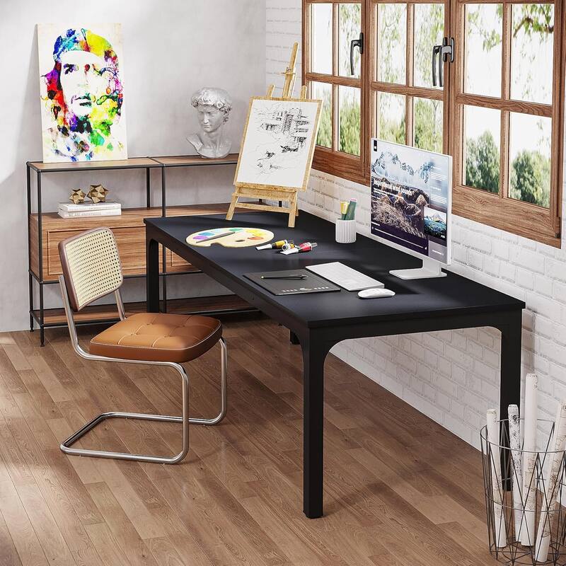 78.7" Extra Long 2-Person Computer Desk, Double Workstation for Home Office