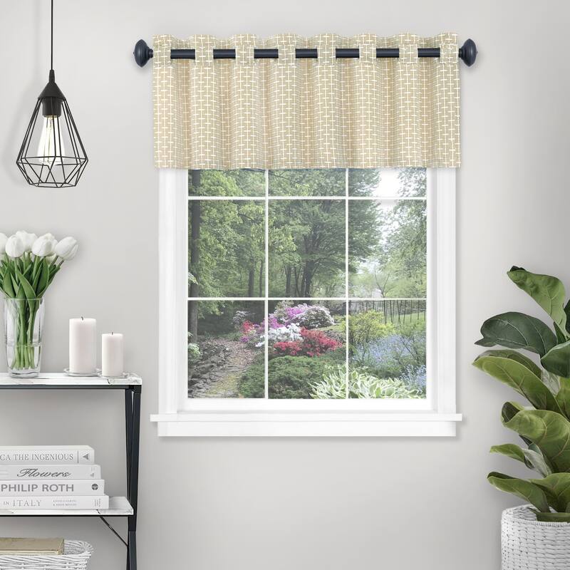 Achim Bedford Window Curtain Valance - 58" x 13" - 58" x 13" - Tan