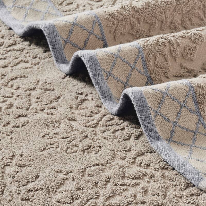 Modern Threads Damask Jacquard 6-piece Embellished Border Towel Set