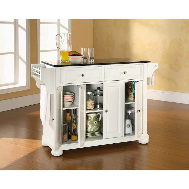 Crosley Alexandria Granite Top Full Size Kitchen Island/Cart - 18"d x 51.5"w x 34"h