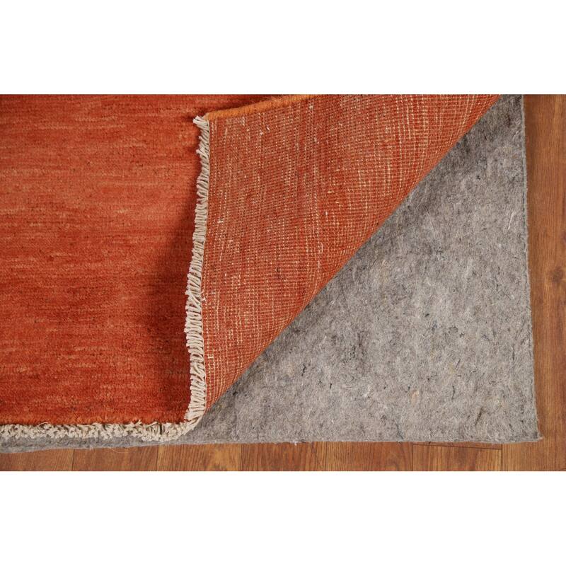 Orange Gabbeh Modern Foyer Rug Handmade Wool Carpet - 2'9"x 4'2"