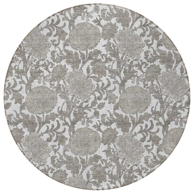 HomeRoots Floral Transitional Rectangle Outdoor Rug