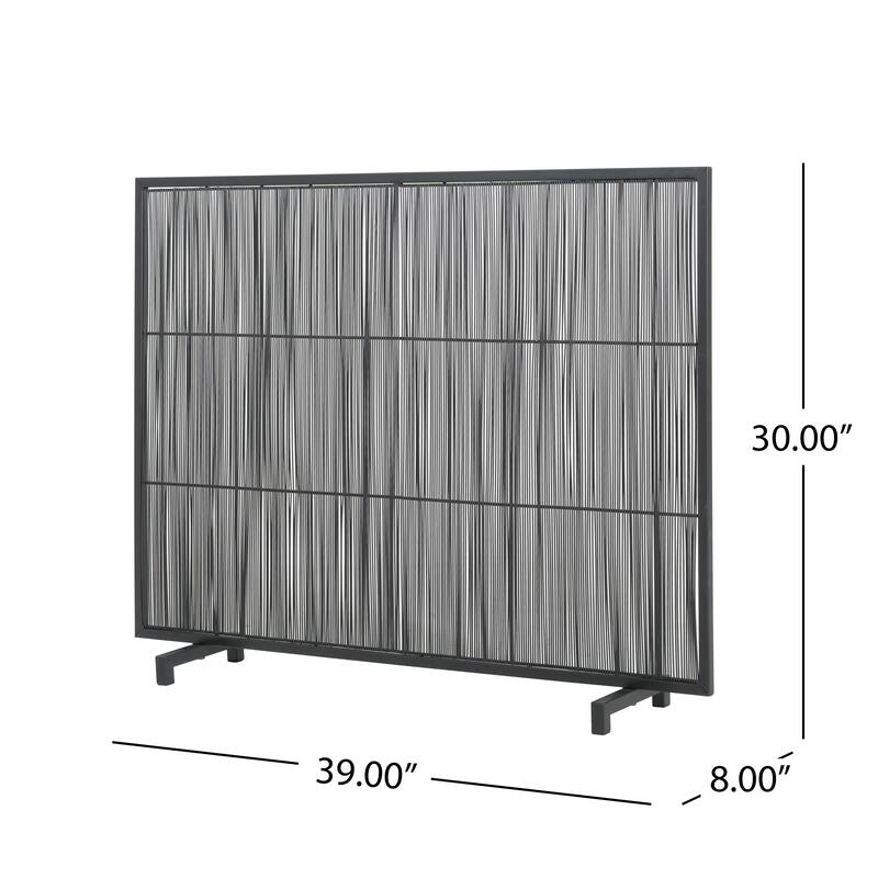 Christopher Knight Home - Willow Modern Iron Fireplace Screen with Vertical Bar Design