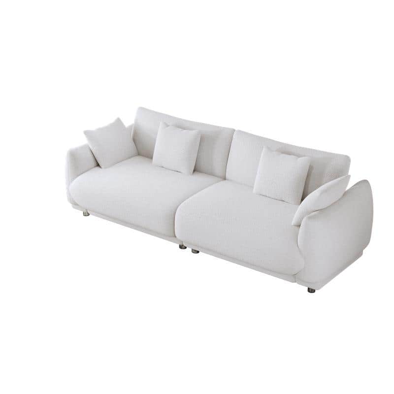 Modern Style 86.6" Teddy Velvet Upholstered Water Chestnut Sofa