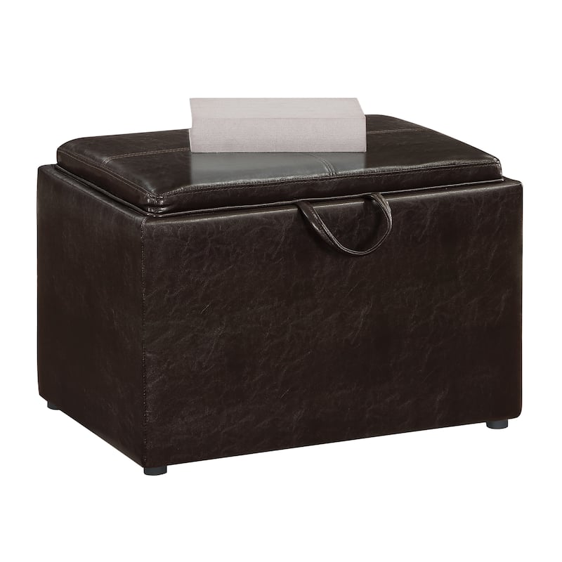 Convenience Concepts Designs4Comfort Accent Storage Ottoman with Reversible Tray