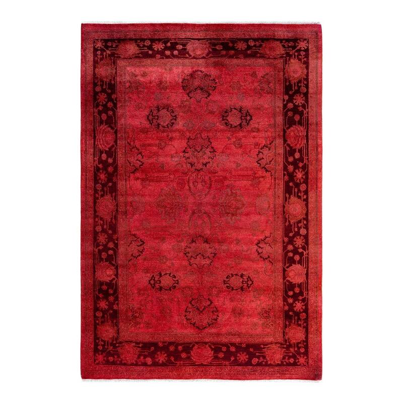 Fine Vibrance One-of-a-Kind Hand-Knotted Area Rug - Pink, 4' 8" x 6' 8" - 4' 8" x 6' 8"