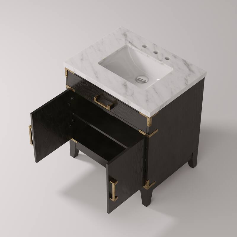 Laurel Bath Vanity with Carrara Marble Top and Sink
