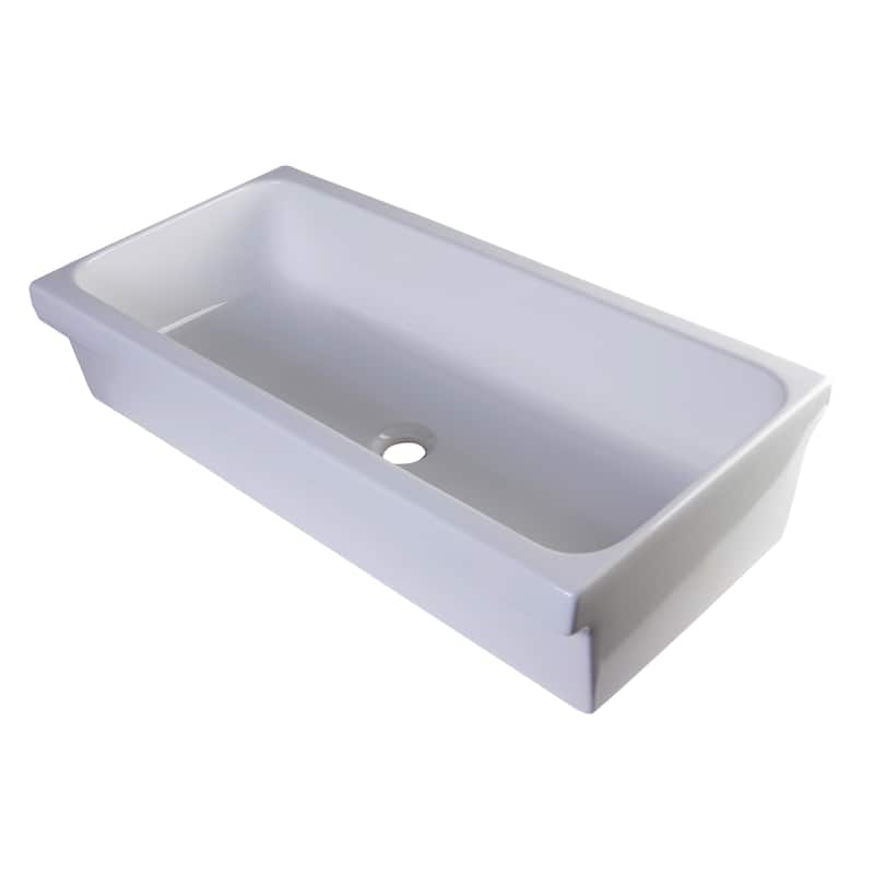 ALFI brand White Fireclay 36-inch Above-mount Trough Bath Sink