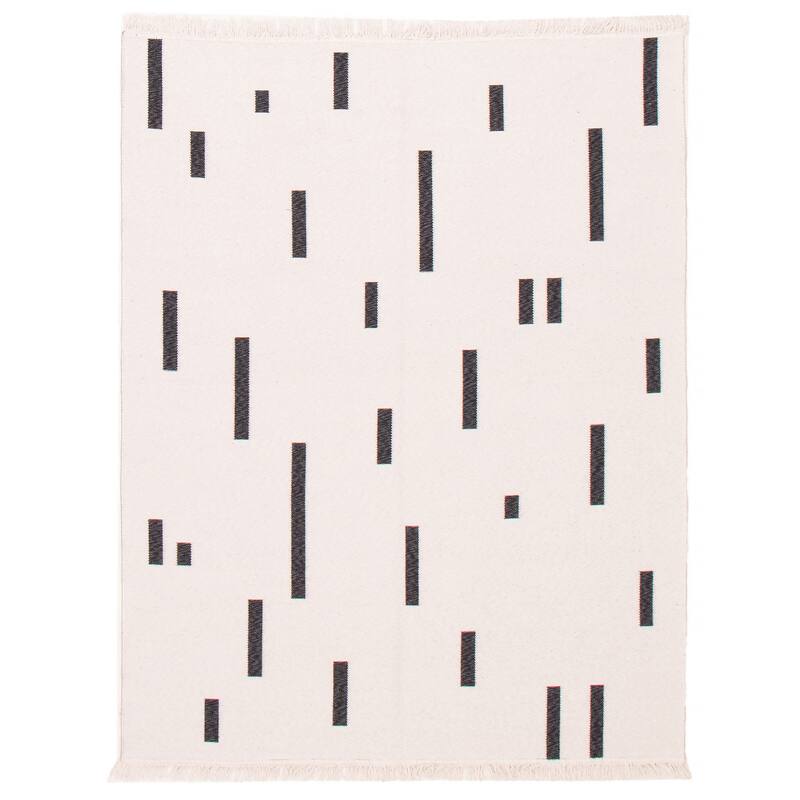 ECARPETGALLERY Flat-Weave Ankara III White Kilim - White - 5'2 x 7'0